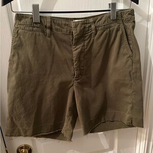 FRAME Trouser Shorts - Size 28 - Olive Green